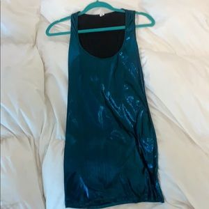 Blue Metallic Cocktail Dress